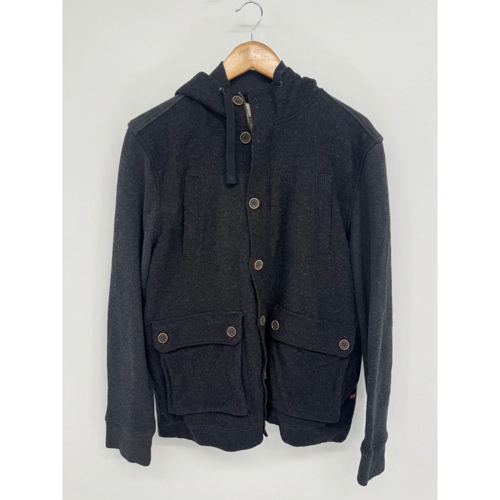 Banana Republic Heritage Utility Jacket Mens L Wool Hybrid Hooded Gorpcore